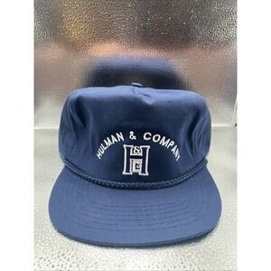 Rare Vintage Hulman & Company Snapback Hat Navy Blue H&C Logo